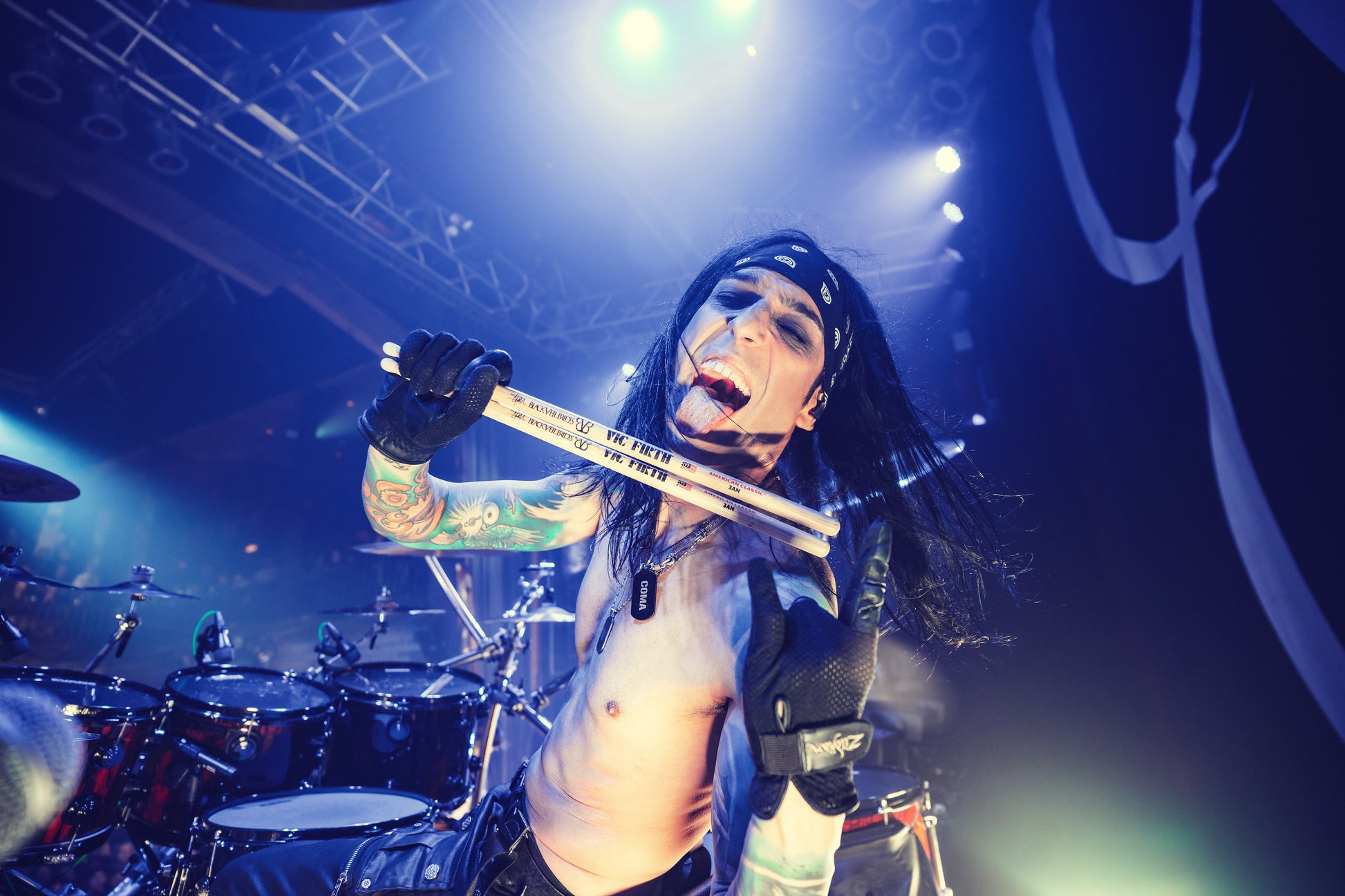 Clocks and Colours Sterling Silver Skull Safety Pin Necklace