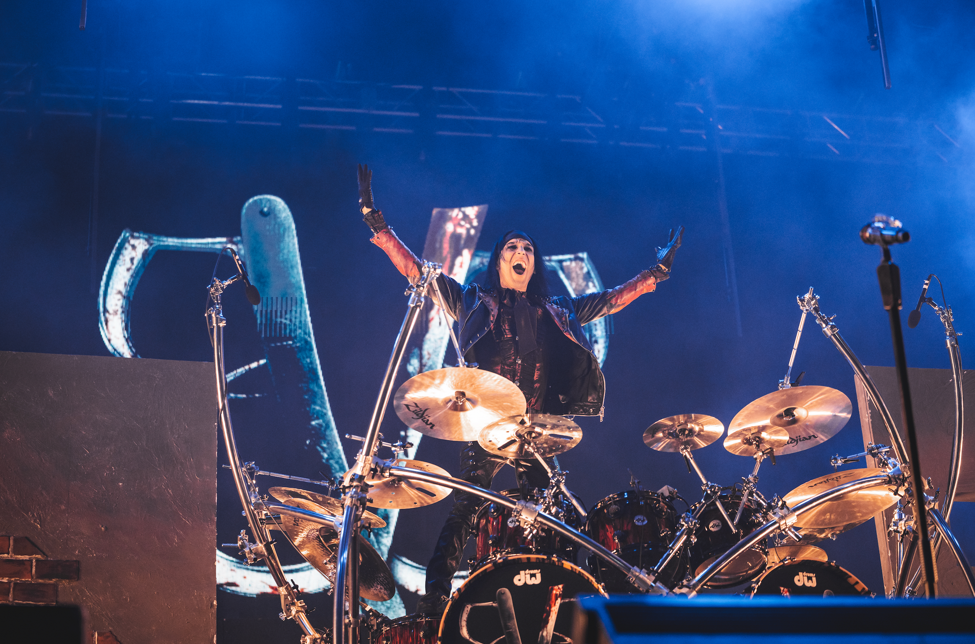 Custom "Bleeders" Black Veil Brides Leather Jacket