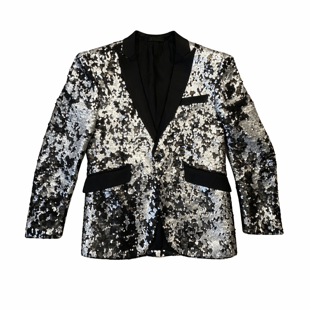 Black & Silver Sequins Statement Jacket