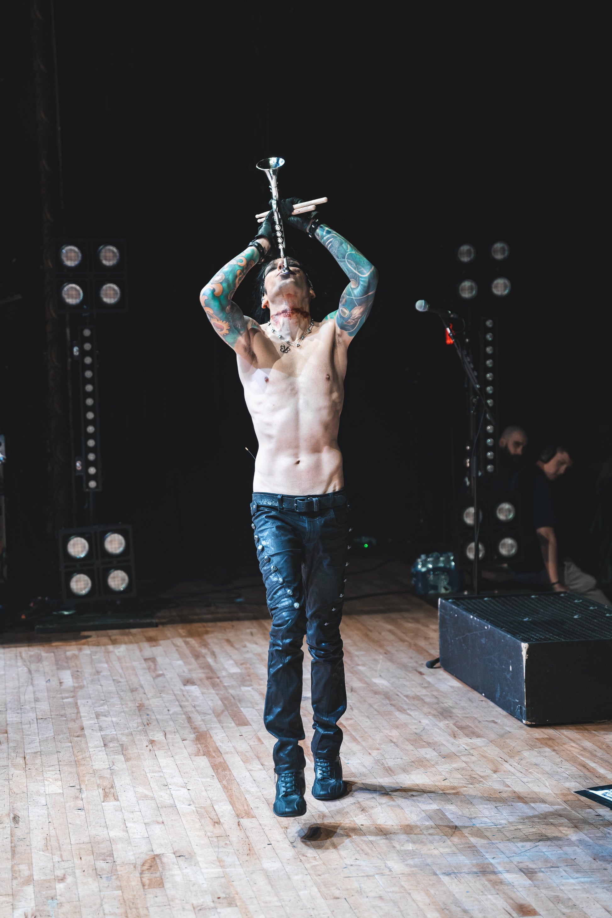 Clocks and Colours Sterling Silver Skull Safety Pin Necklace