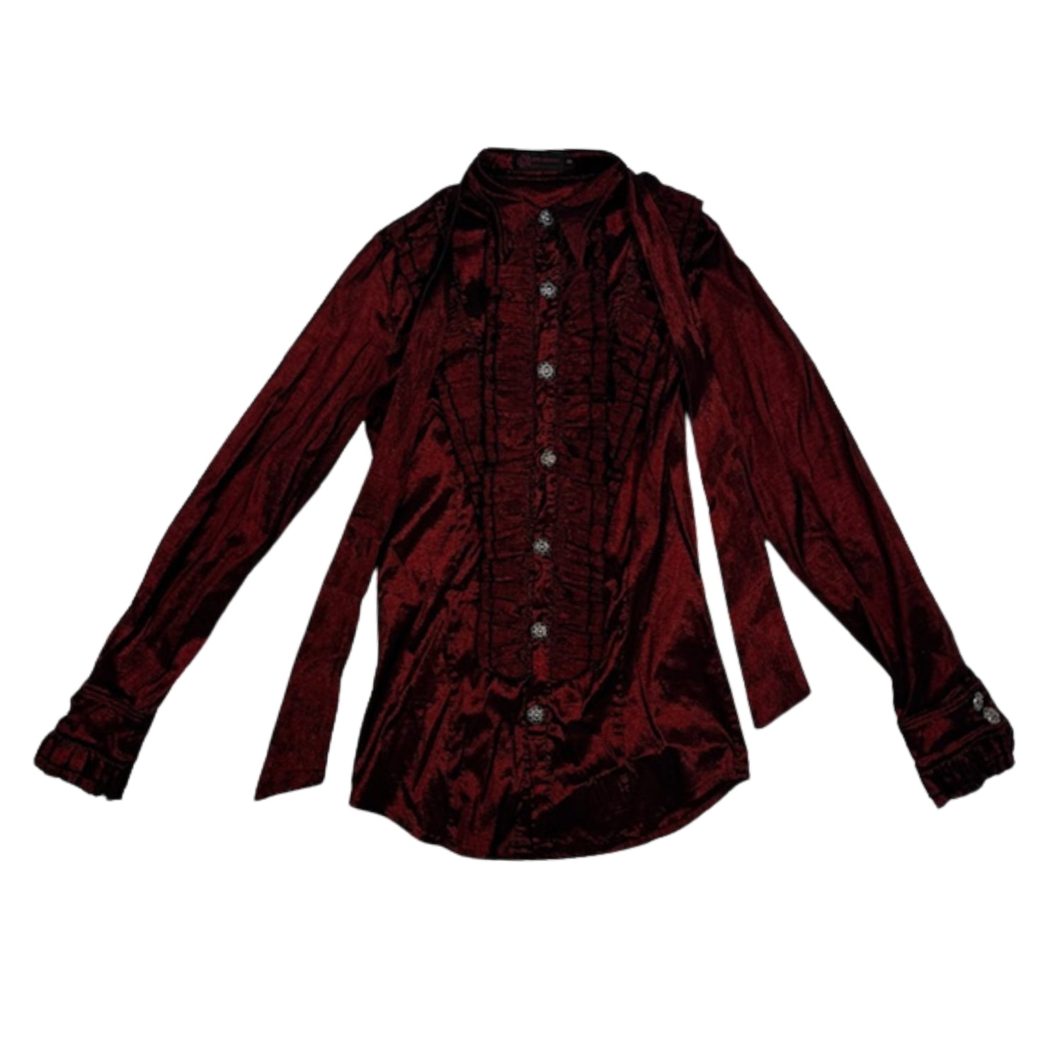 Christian Coma’s Stage-Worn Red Velvet Ruffled Shirt