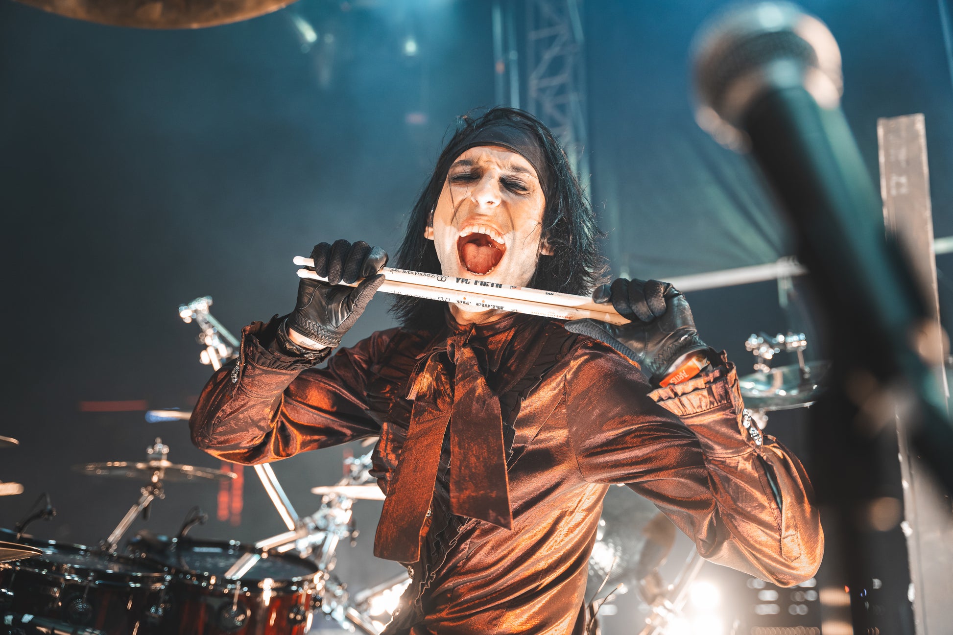 Christian Coma’s Stage-Worn Red Velvet Ruffled Shirt